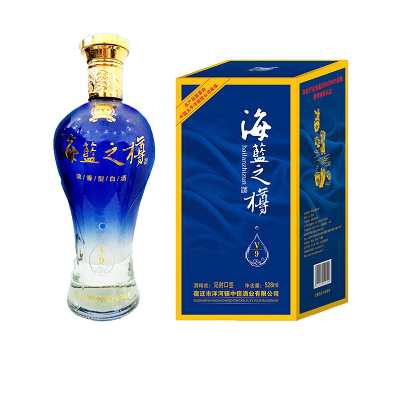 海蓝之樽v9浓香型白酒52度528ml*6瓶整箱纯粮食酿造送礼佳 整箱 6瓶