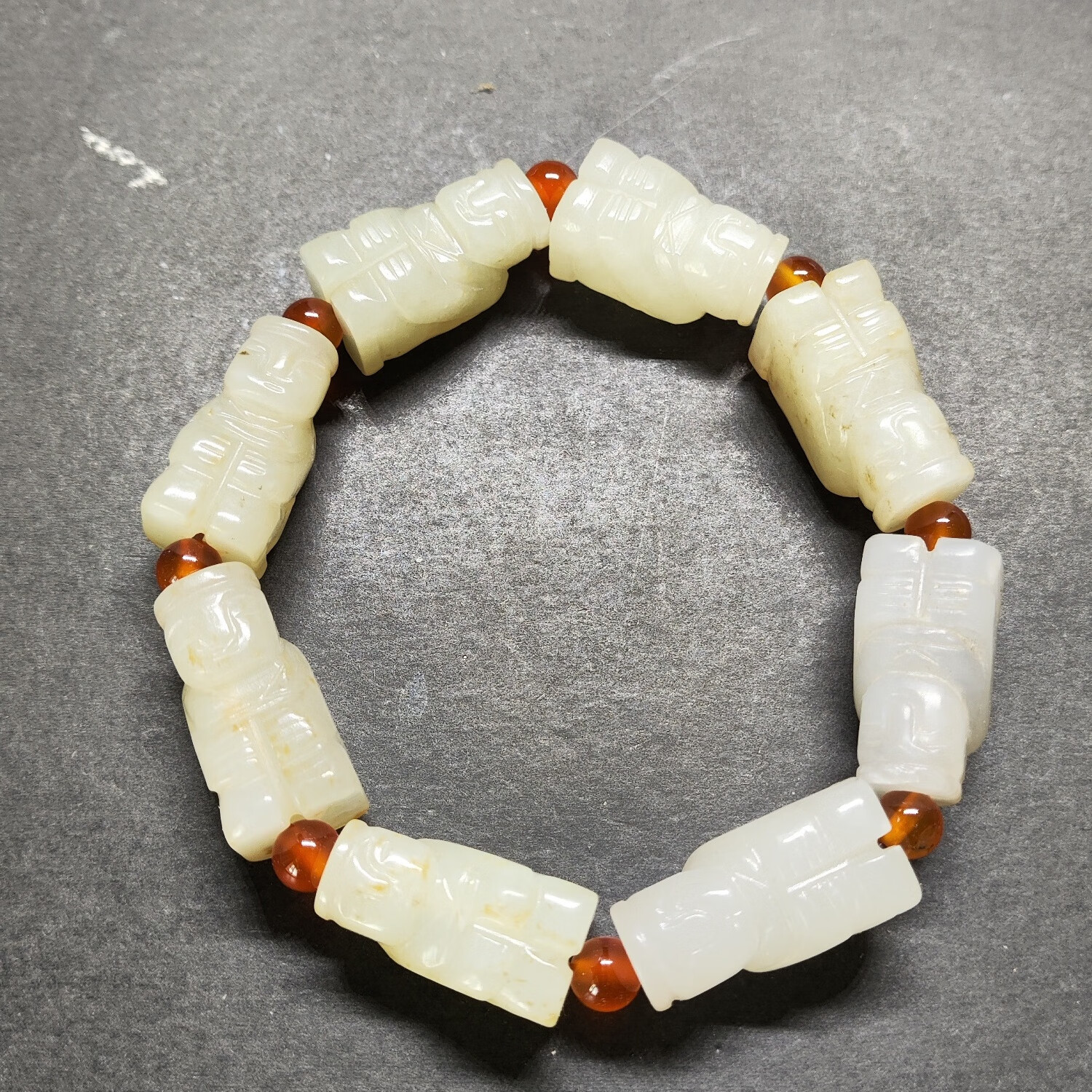 旧藏高古玉和田玉汉代玉贵人手串