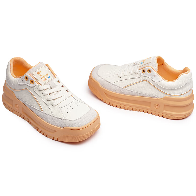 共迹gongji【孟子义同款】 面包鞋休闲鞋厚底运动鞋板鞋ins多巴胺小清新女鞋 柔和桃 /偏大一码 40 （253mm）