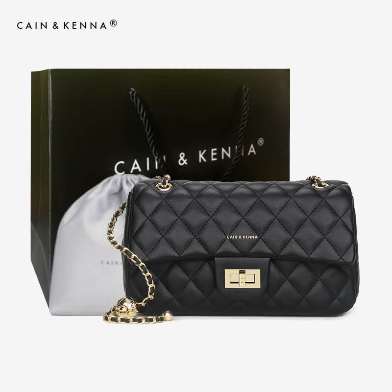 Cain Kenna CK1-210259女包菱格链条单肩斜挎包大容量腋下包包包2023新款 黑色（大版）怎么样,好用不?