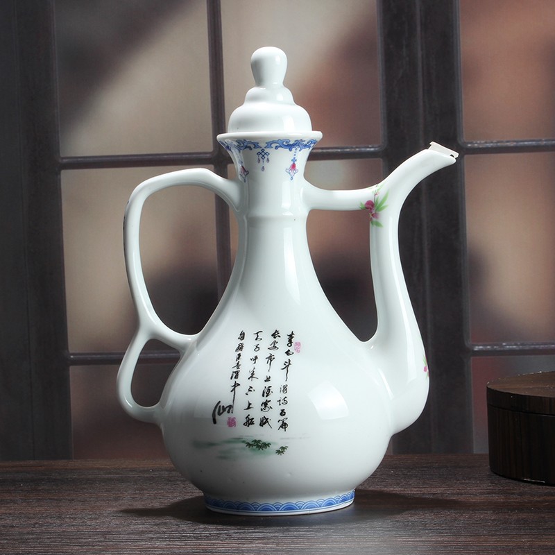 信德恒 空酒瓶景德镇陶瓷1斤太白醉酒酒壶白酒坛子家用密封酒壶酒罐 1
