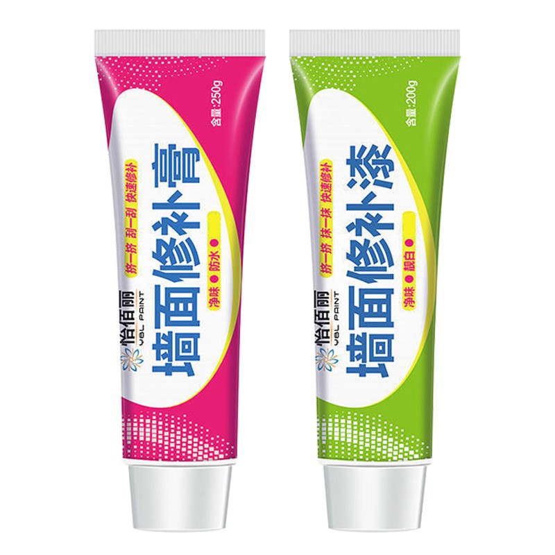 怡佰丽 补墙膏 墙面修补膏修复钉眼裂缝起皮涂料腻子膏 250克红管ybl