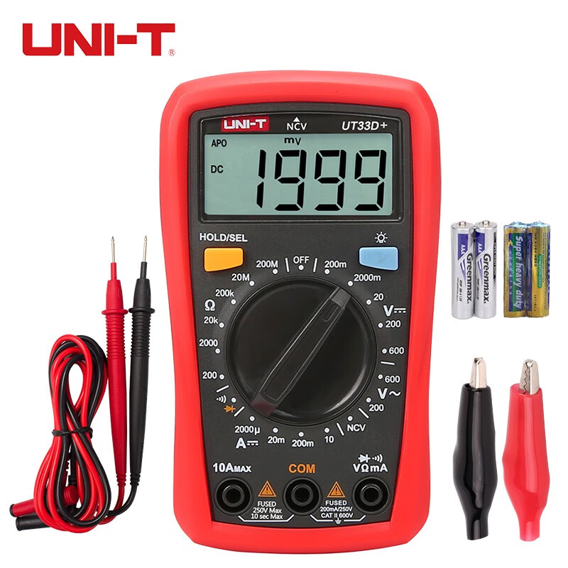 优利德(uni-t)万用表数字多用表电工表交直流电压表电阻电流测试仪表