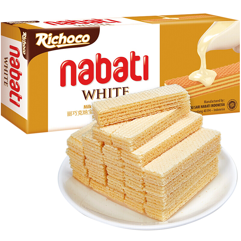 麗芝士（Richeese）印尼進(jìn)口休閑零食品納寶帝草莓味夾心奶酪威化餅干兒童MJ 香草味145g