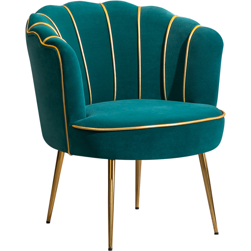 欧吉北欧轻奢椅子靠背卧室家用电脑椅网红少女梳妆凳子现代简约化妆椅美甲椅 墨绿