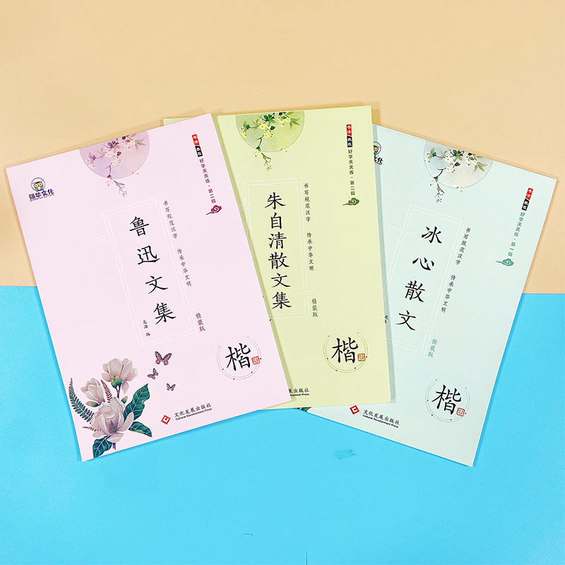 初中生心背名家散文好字天天练正楷书法教程 中学生龙浩书写规范汉字练字帖徐志摩诗集朱自清冰心鲁迅现代散文集楷书 朱冰鲁（3本）