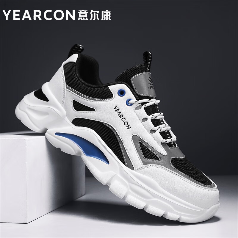 意尔康男鞋夏季网面薄款透气软底轻便老爹鞋2024新款男士休闲百搭运动
