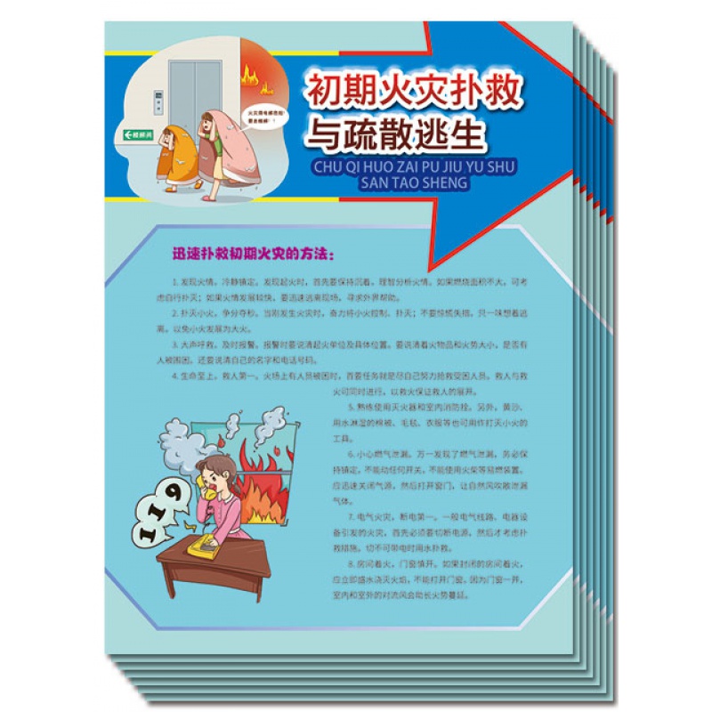 初期火灾扑救与疏散逃生宣传单100张