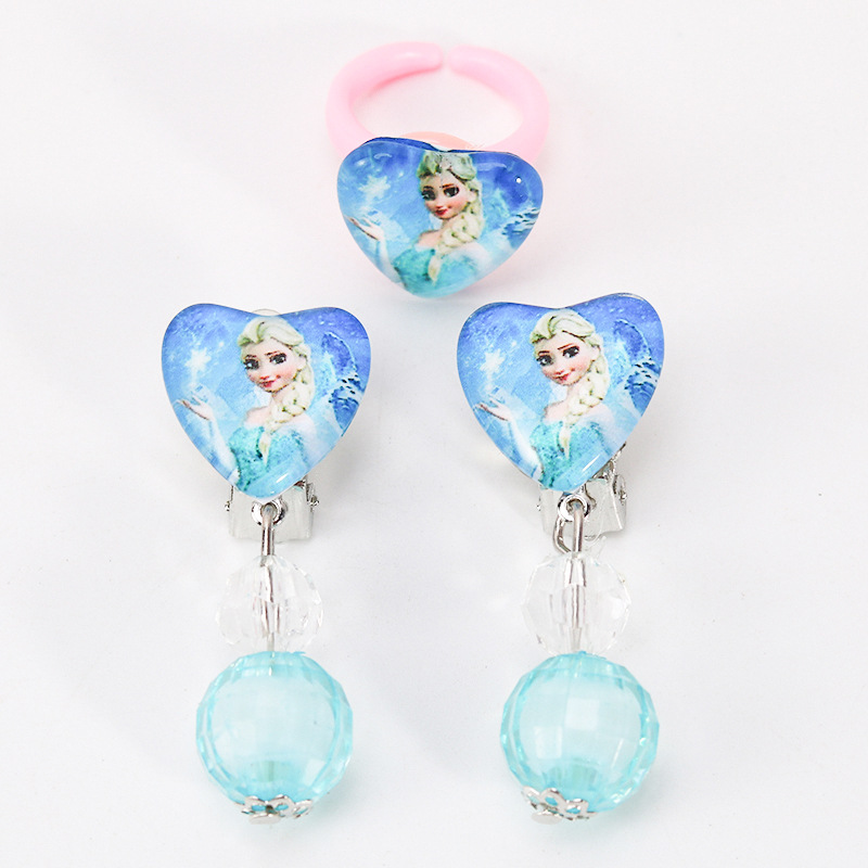 儿童耳环耳夹无耳洞女童耳钉女宝宝耳坠卡通可爱公主饰品耳饰首饰