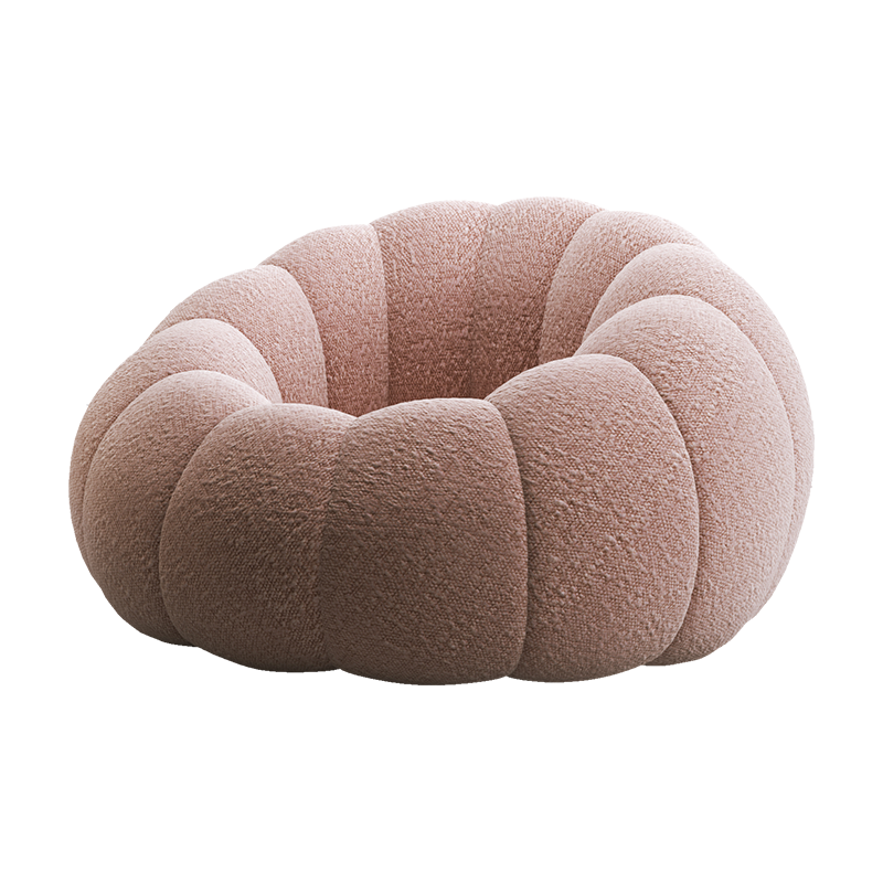 沐码人 南瓜椅懒人沙发客厅卧室阳台羊羔绒可爱轻奢网红单人沙发椅 珍珠白(单个) 单人位