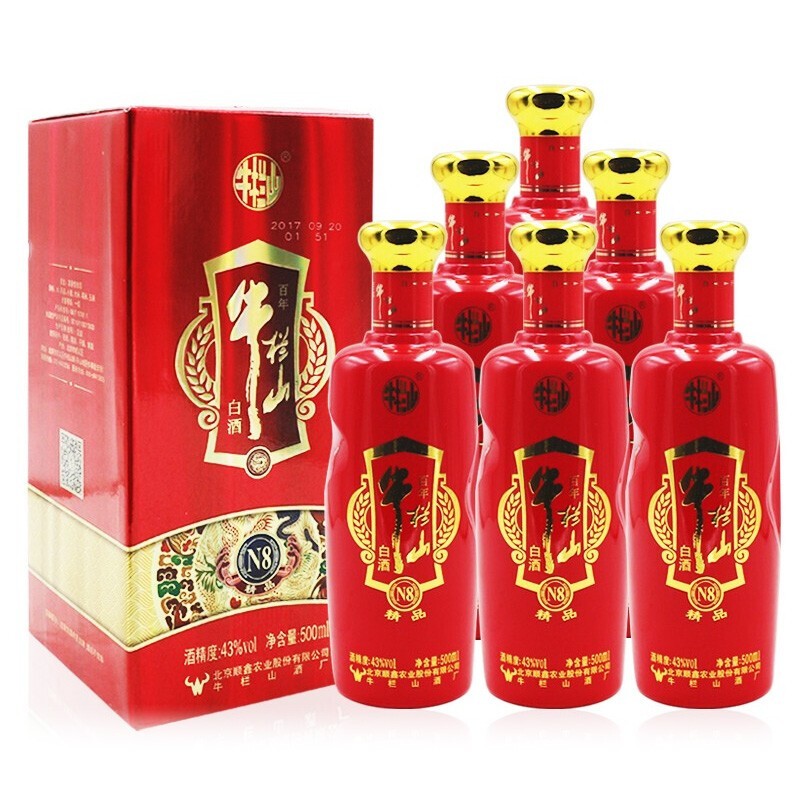 牛栏山(niulanshan)北京牛栏山 白酒 浓香型 百年精品 43度n8 500ml*6