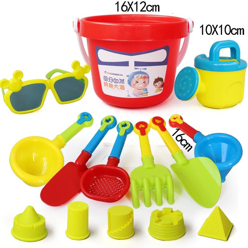 hui)儿童沙滩玩具套装桶和铲宝宝海边玩沙子挖沙漏工具戏水小男孩玩具