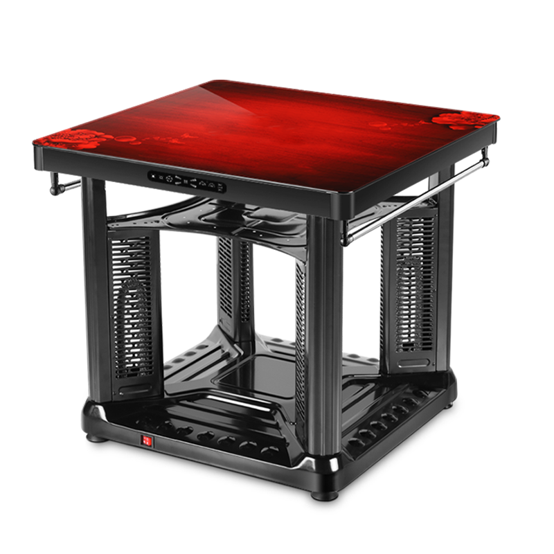 長虹（CHANGHONG） 電暖桌正方形烤火桌電爐電熱取暖桌電烤桌客廳電暖爐烤火爐桌子一體取暖器家用冬季多功能電烤爐 璀璨紅65*65 【無爐+鋼化玻璃+變頻省電】