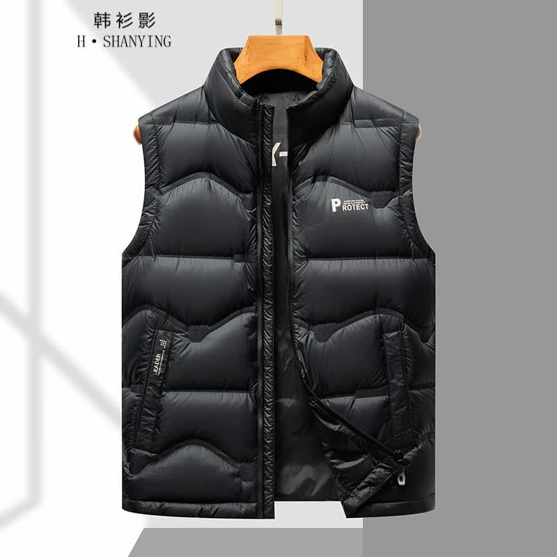 韩衫影（H·SHANYING）马甲男2023秋冬季新款休闲背心无袖青年保暖坎肩外套 黑色 170怎么看?