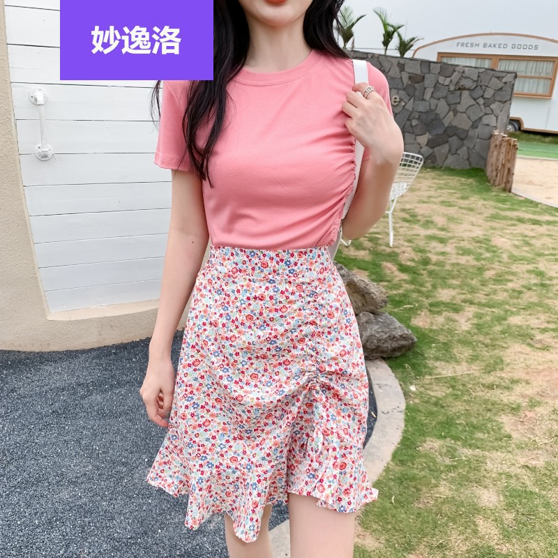 妙逸洛碎花连衣裙套装女夏天女装青春少女中学生高初中女生热天衣服
