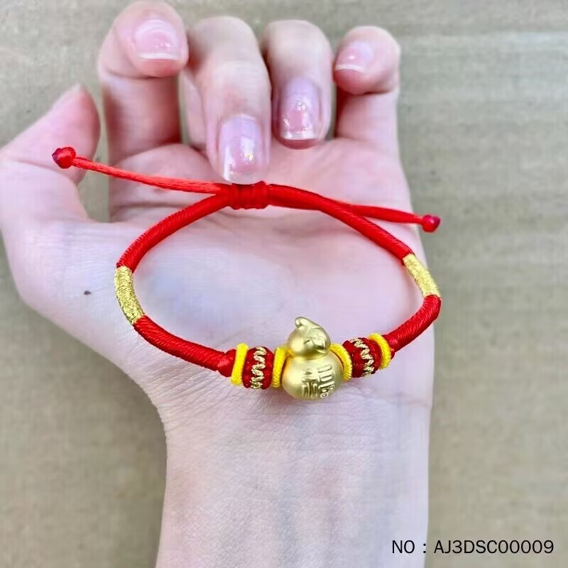 lpez老凤凰黄金葫芦古法金转运珠足金999福禄葫芦男女手绳本命年情侣