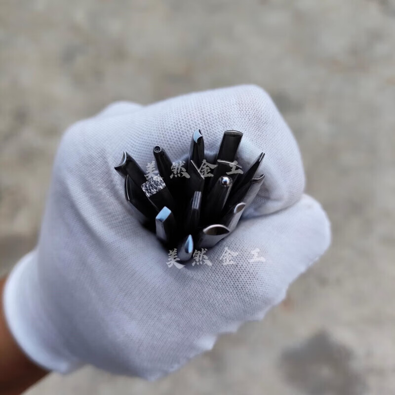 开刃九曲纹錾刻刀 金银铜纯手工錾刻 錾子 雕刻刀 美然金工 九曲纹