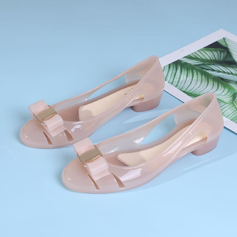 楷示塑料凉鞋女凉鞋果冻塑胶凉鞋女2024新款果冻鞋夏季镂空沙滩鞋软底