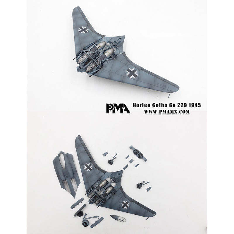 全内构成品模型德国霍顿229 ho229 飞翼战斗轰炸机定制1/72 模型