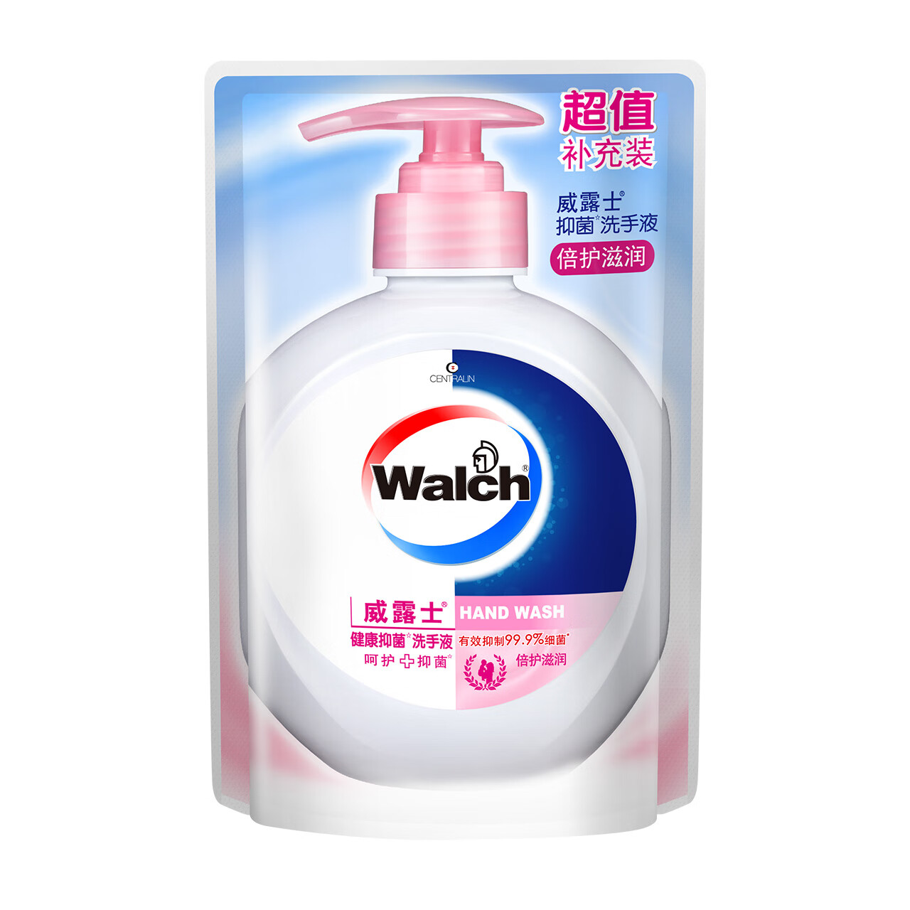 威露士（Walch）健康抑菌洗手液250ml 小瓶便携家用 有效抑菌99.9% 倍护滋润袋装