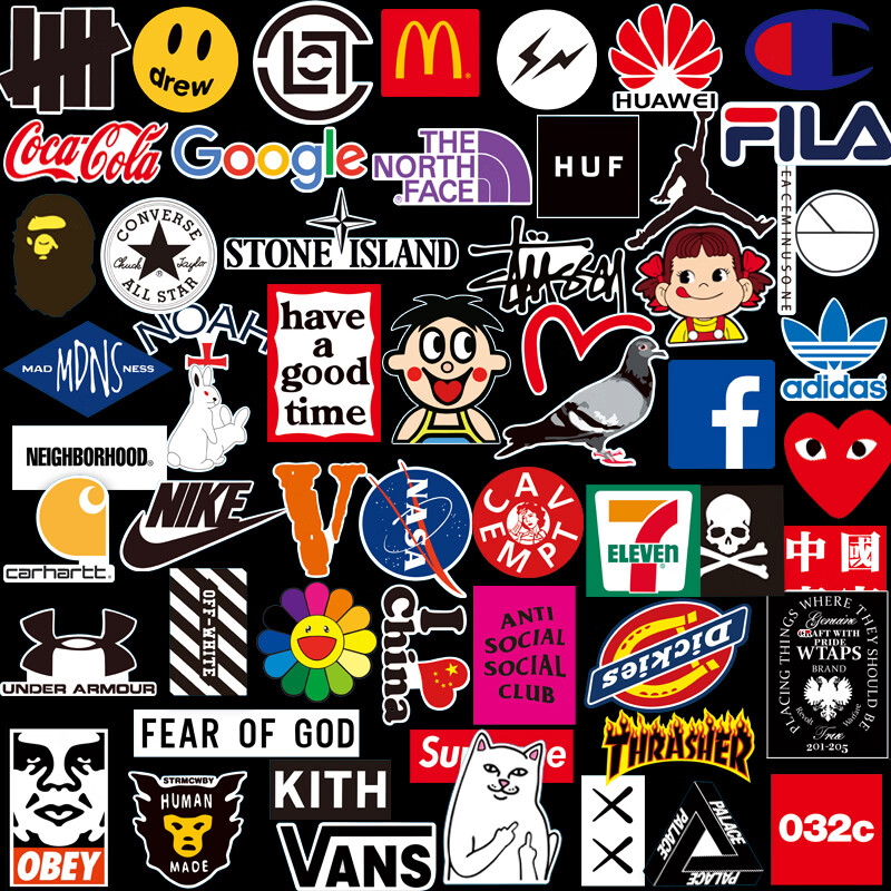 新款行李箱贴纸防水潮牌旅行箱拉杆箱贴吉他滑板装饰电脑贴画潮流logo