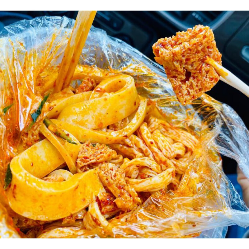 虎钢馋甘肃面皮店两掺凉皮面皮牛筋面即食凉拌消暑拌面特色小吃 两掺