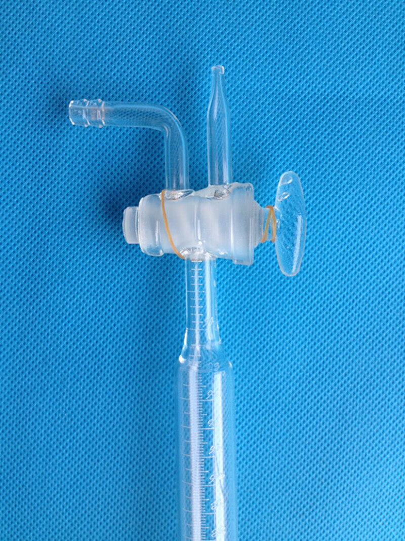 1949双头取样管 气体量管 量气管 100ml   玻璃仪器