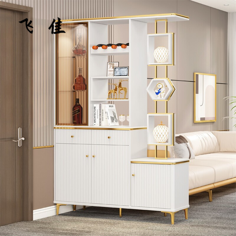 客厅隔断柜屏风玄关入户鞋柜间厅柜轻奢双面烤漆简约酒柜墙现代酒架