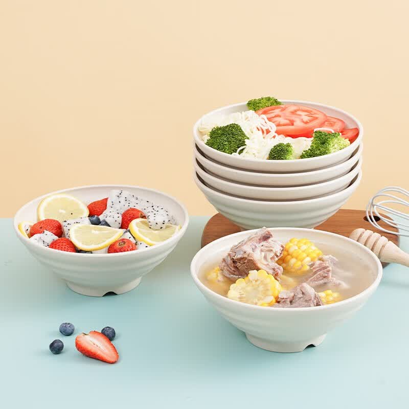 拜格 小麦秸秆泡面碗  家用大容量面碗汤碗饭碗 米色