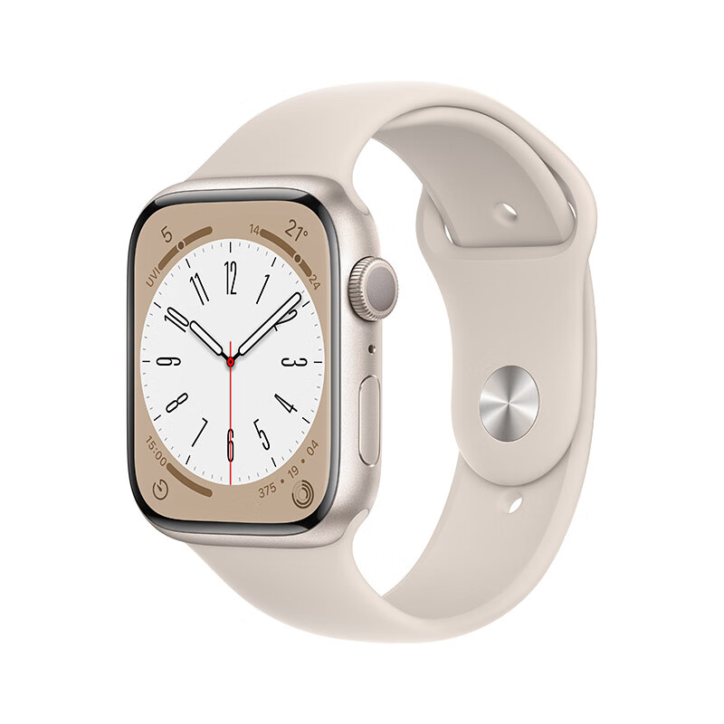 Apple Watch Series 8 智能手表GPS款45毫米星光色铝金属表壳星光色运动型表带 健康电话手表 MNP23CH/A怎么看?