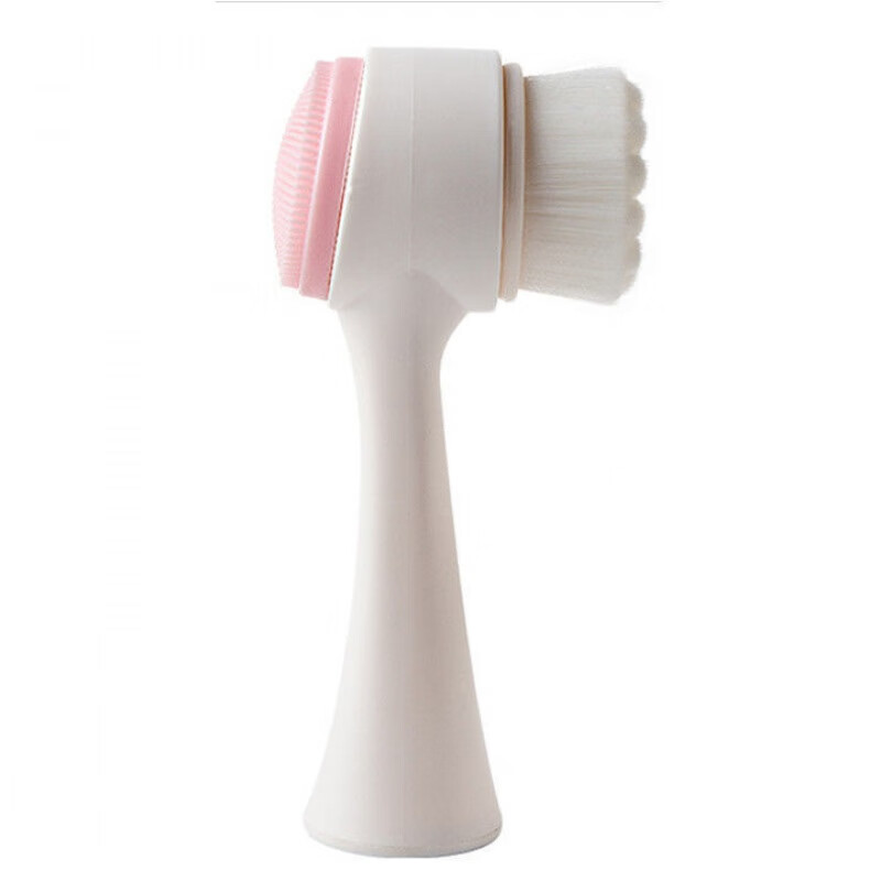 旮京洗脸神器洁面仪毛孔清洁器硅胶双面洁面刷手动打泡按摩洗脸刷软毛 粉色洗脸刷 单个无赠送