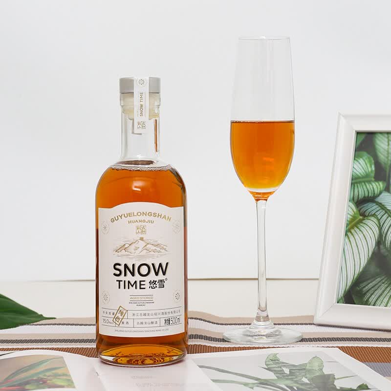 古越龙山浙江绍兴老酒本色花雕酒半干型悠雪无焦糖色原色黄酒整箱装 500mL 6瓶 整箱装