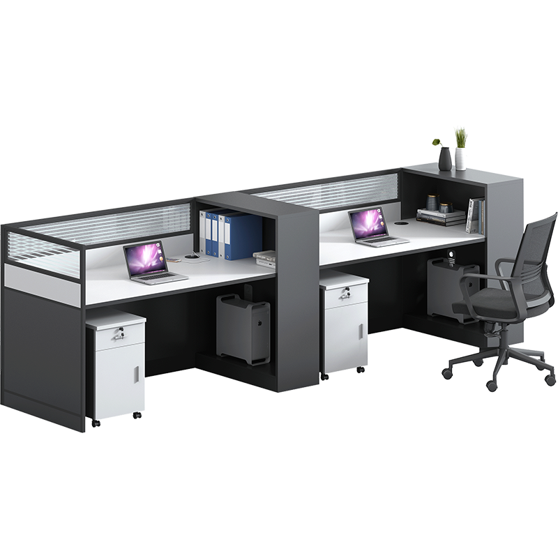 安美诚职员办公桌简约现代财务桌办公桌子屏风办公室员工桌椅组合工位四人位【含柜不含椅】