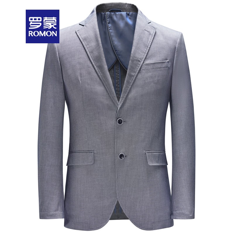 罗蒙（ROMON）休闲小西服男商务修身单西上衣中青年男士西装职业上班外套男 1F032A41蓝灰 170/88A怎么样,好用不?