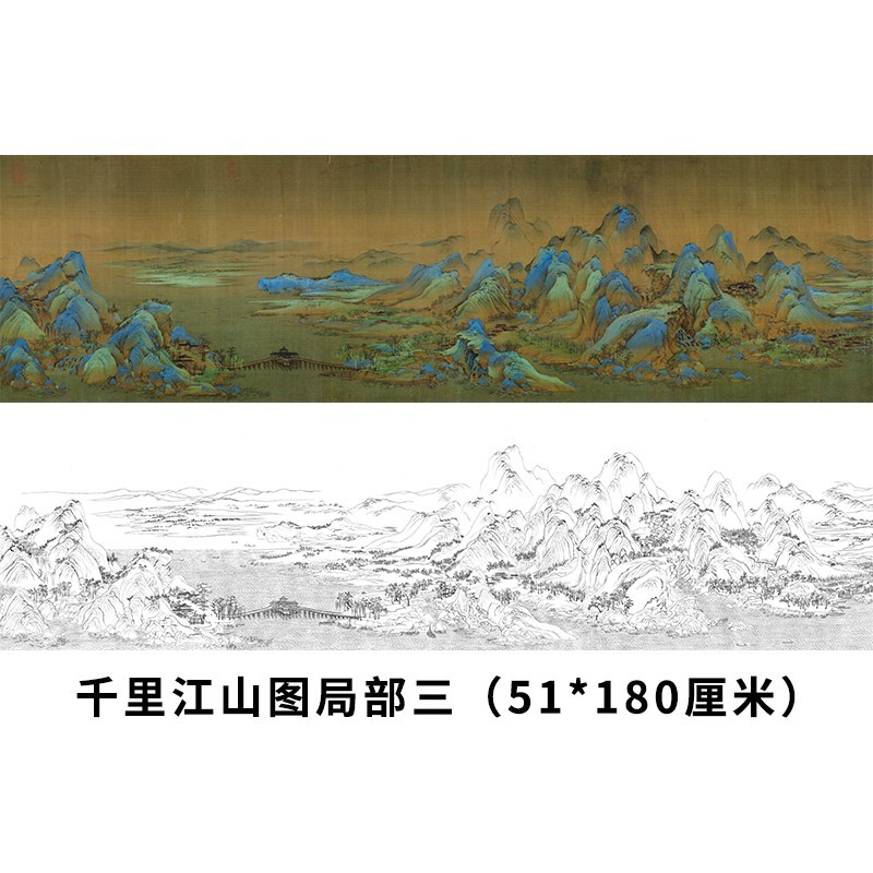 底稿51*1274cm原大尺寸工笔画白描底稿古画长卷白描底稿十大传世名