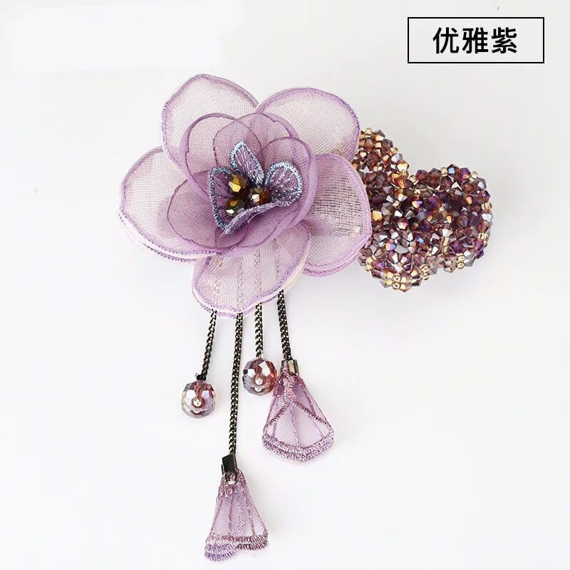 头饰发夹马尾夹花朵顶夹古风流苏简约发卡韩式一字夹复古弹簧夹 流苏1