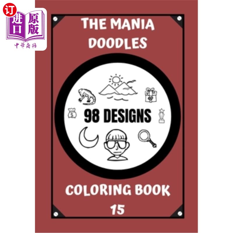 海外直订coloring book: the mania doodles 涂色书:狂躁涂鸦