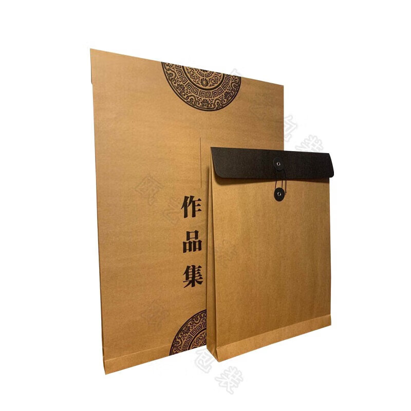 美术学院收纳袋档案袋4k定制画室作品集册纸袋a3有厚度 黄有图案1 15