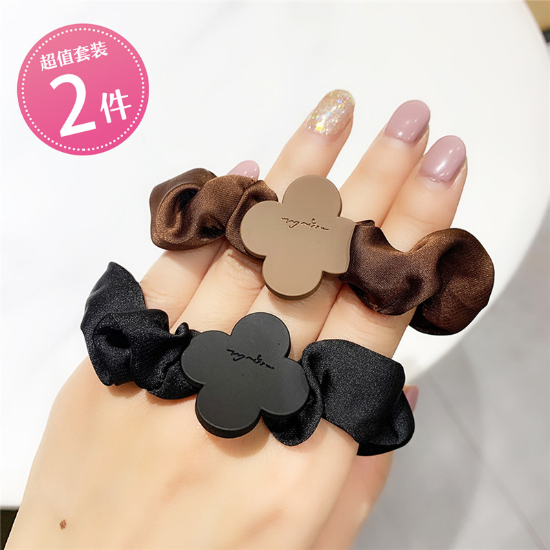 奇美拉(chimera)2件套简约时尚四叶草发圈气质丸子头高马尾肠圈扎发