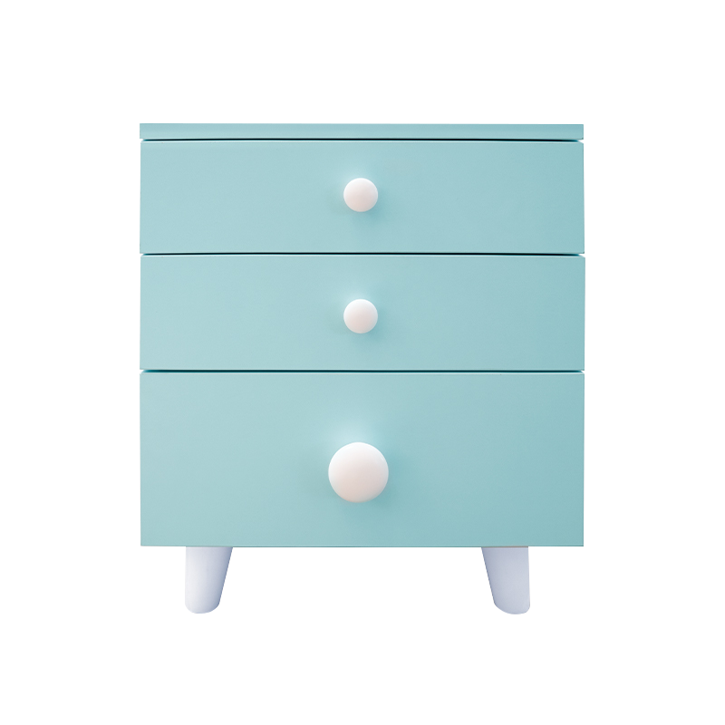 雅兰床头柜 北欧简约青少年床头柜er童时尚储物收纳柜抽屉柜 蓝韵