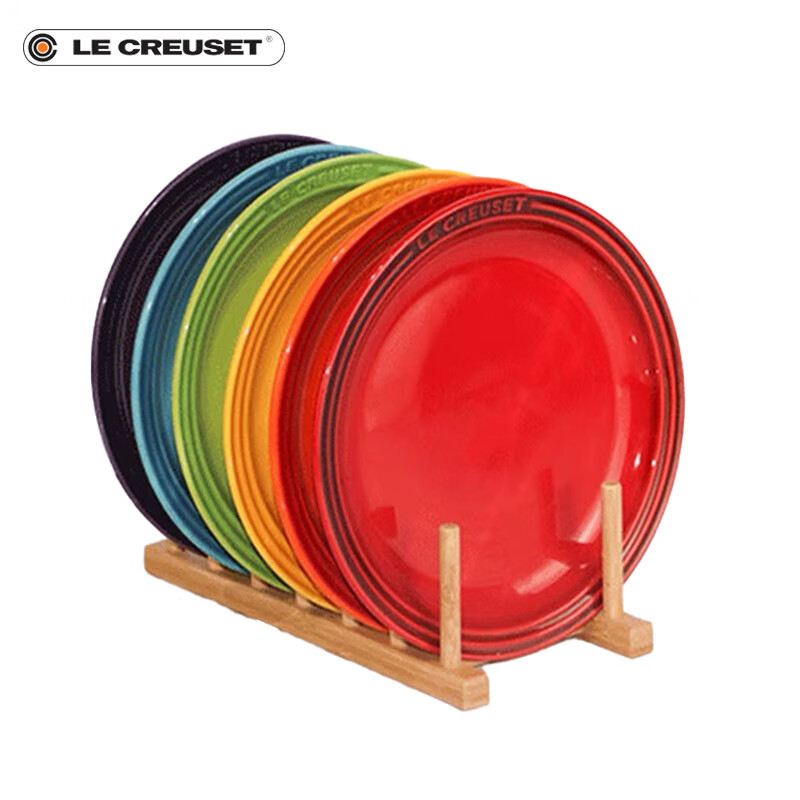 酷彩（Le Creuset）陶瓷平盘浅盘感牛排菜盘盘子家用西餐餐盘彩盒套装22cm/个