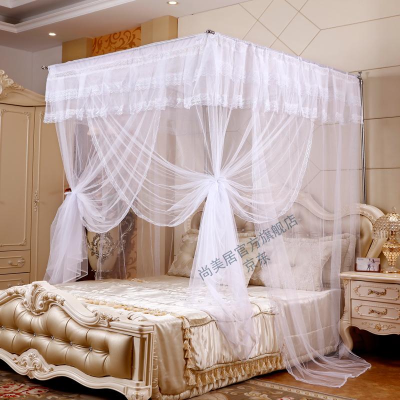 2米1.5m1.8m床通用 白色三门蚊帐 支架 1.2米宽*2米长*2米高