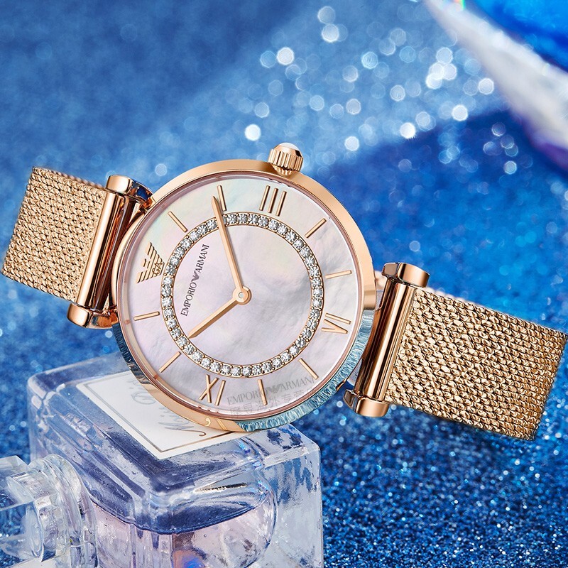 阿玛尼(emporio armani)满天星手表女士明星同款 欧美时尚石英腕表