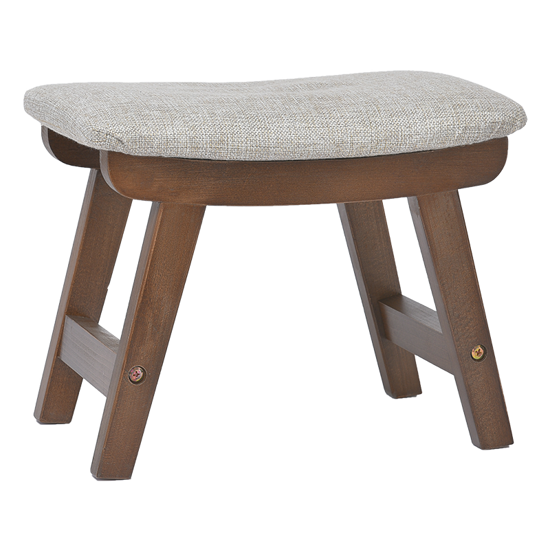 积木部落 家用小凳子实木换鞋凳现代简约布艺餐凳可拆洗板凳脚踏凳 原木素颜色