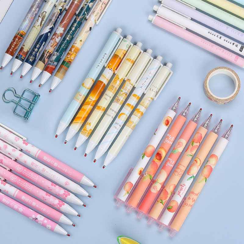 旭泽【精选品质】肉球按动中性笔高颜值按动笔少女心黑色水笔卡通图案