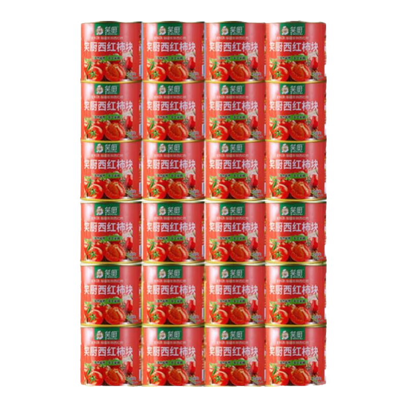 笑厨（XIAOCHU）【25年新产季】新疆西红柿块配料新鲜番茄块罐头调味酱番茄丁罐头 【24年生产】西红柿块252g*24罐/箱