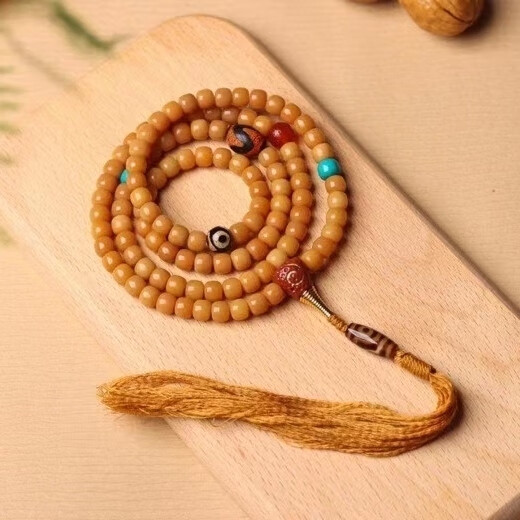 【精选】菩提根手串老形桶珠规格:7*8mm 搭配琉璃隔珠