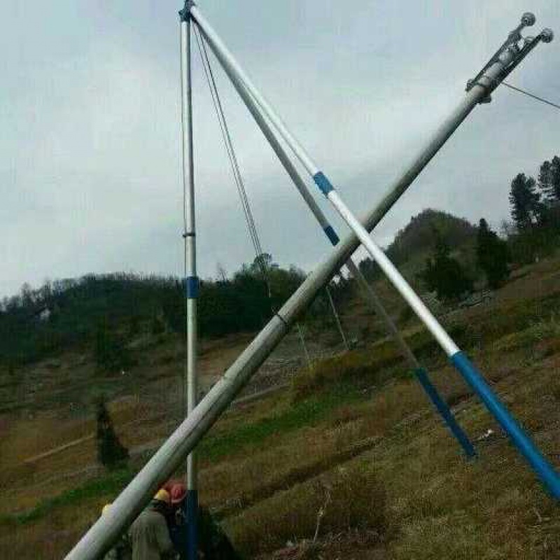 定制适合铝合金三角架立杆机 人字抱杆 电力扒杆 三脚架立杆器8米15米