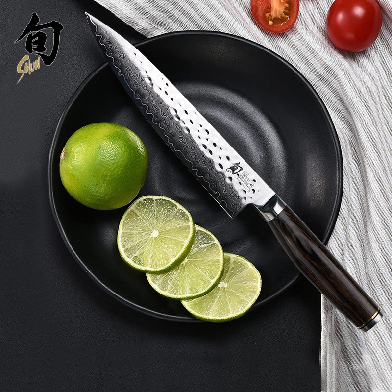貝印贝印(kai)旬刀水果刀 切菜刀大马士革花纹厨刀日本进口多用刀
