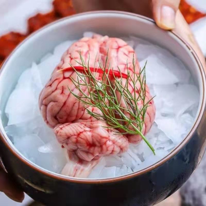猪脑新鲜猪脑花鲜冻脑加小脑生商用火锅熟食烧烤冷冻自助餐批发 锦祥